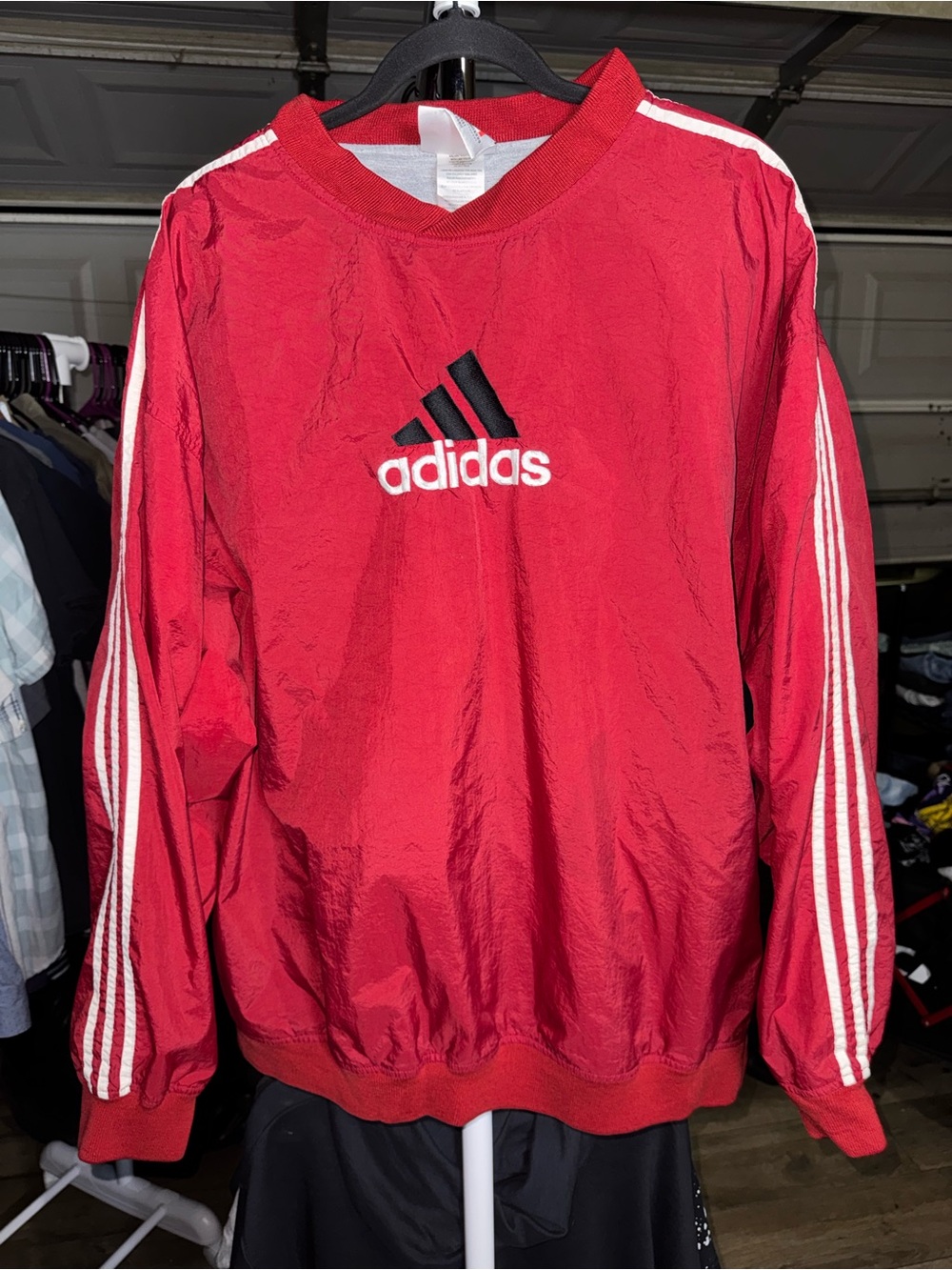 Vintage Adidas Men's Red Crew neck jacket